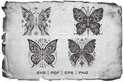 Tribal Butterfly Silhouette Vector Product Image 7