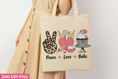 Peace, Love, Bake PNG, Kitchen Quotes Clipart PNG Product Image 1