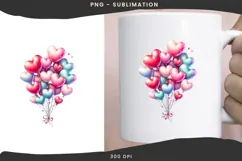 Valentine balloons png design for T-shirts Product Image 3