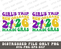 2026 Retro Mardi Gras SVG PNG | Girl's Trip New Orleans PNG Product Image 4