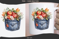 Autumn denim pocket png design for T-shirts Product Image 3