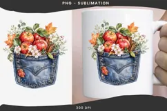 Autumn denim pocket png design for T-shirts Product Image 3