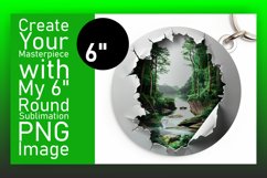 Serene Beach 3D Circle Keychain PNG Art Sublime Product Image 1