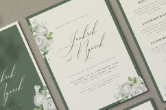 elegant wedding invitation card with roses watercolor Product Image 2