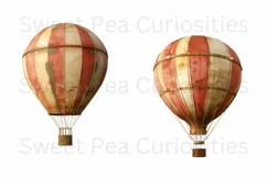 Air Balloon, Clipart, Ephemera, PNG, Junk journal, Art Product Image 3