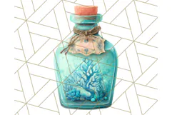 Coral and Aqua Summer Clipart PNG Pastel Tropical Icons Product Image 3