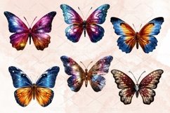 Digital sticker set with 22 glitter butterfly stickers PNG Product Image 3