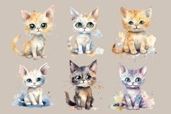22 cute cats watercolor sets PNG Product Image 3