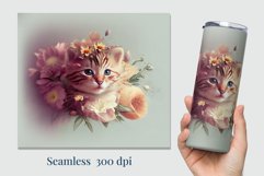 Tumbler Sublimation Design Cute Kitten / PNG/3D Tumbler Wrap Product Image 2