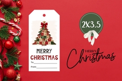 Patchwork Christmas Tree Gift Tags, Christmas Tags Printable Product Image 3