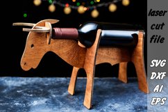Wine Stand | Bull | Wine holder| Laser Cut Product Image 1