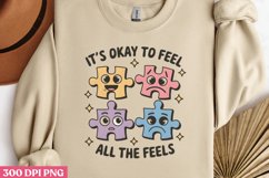 It&#039;s Okay To Feel PNG, Retro Motivation Sublimation PNG Product Image 3