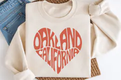 Oakland California Heart SVG Cut File Product Image 3