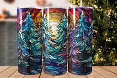 Christmas Stained Glass Trees Tumbler Design Product Image 1