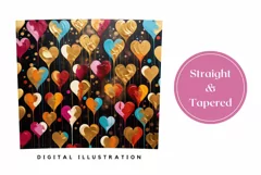 Love Hearts Tumbler Sublimation, Valentine's Day Tumbler PNG Product Image 3