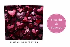 Glitter Love Hearts Tumbler Design, Valentine's Day Tumbler Product Image 3
