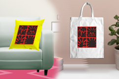 Abstract Red Floral Art Embroidery Design Product Image 3