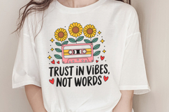 Trust in vibes, not words PNG, Vintage Flowers Sublimation P Product Image 1