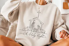 Oh Holy Night Nativity Christmas PNG, Christian Nativity Sce Product Image 3