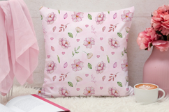Pink Flowers Seamless Pattern, Digital Paper Product Image 3