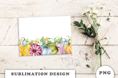 Watercolor Pumpkins seamless border png Product Image 3