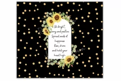 Sunflower 20 oz Skinny Tumbler Wrap Sublimation Design PNG Product Image 3