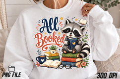 All Booked Raccoon Book Lover PNG Product Image 3