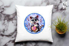 Cute Raccoon Cupcake Winter Clipart Sublimation PNG Product Image 3