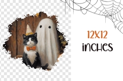 Halloween Cat PNG, Cartoon Halloween Cat T-Shirt PNG Product Image 3