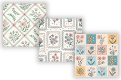 Pastel Folk Floral Seamless Pattern, Cottagecore Pattern Product Image 3