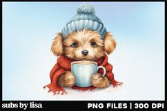 Christmas Puppy Coffee PNG Clipart Product Image 1