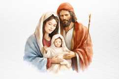 Christmas Nativity Watercolor Clipart PNG Product Image 3