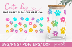 Cute Dog 16oz SVG cut file/ dog mom Libbey Glass Can Svg Product Image 1