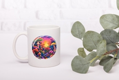 Cartoon Night Forest Illustration PNG, Neon Forest PNG Product Image 3