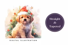 Christmas Tumbler Wrap, Watercolor Christmas Dog Tumbler Product Image 3