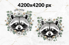 Stay Wild Raccoon PNG, Cottagecore Sublimation Design Product Image 2