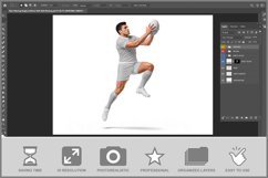 Man Wearing Rugby Uniform With Ball Product Image 2