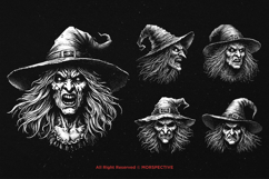 10 Bundle Dark Art Witch Head Women Mystical Granny Product Image 5