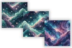 Celestial Galaxy Seamless Patterns, Starry Night Cosmic Sky Product Image 3