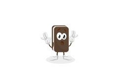 Ice cream Logo mascot surprise pose Product Image 1