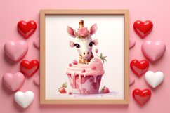 Giraffe Loves Cupcake Valentine Clipart Valentines Clipart Product Image 3