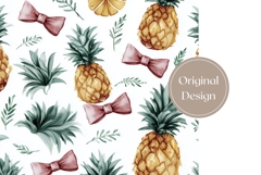 Watercolor Pineapple Tumbler Wrap, Floral Tumbler Design Product Image 3