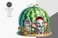 Elephant clipart, Animals house clipart, Cute animals Product Image 1