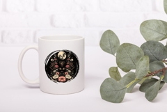 Floral Moon Illustration, Boho Flowers PNG, Night PNG Product Image 3