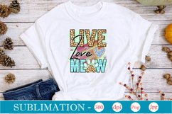 Live Love Meow Sublimation Product Image 1