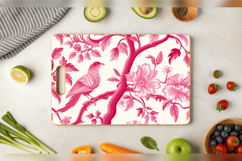Pink Chinoiserie Cutting Boards sublimation Design Product Image 3