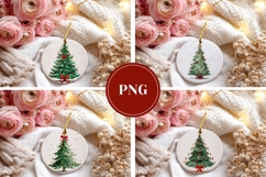 Cartoon Christmas Tree Round Ornaments, Winter Gift Tags Product Image 3