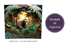 3D Sloth Tumbler Wrap, 3D Sloth Sublimation, 3D Tumbler Wrap Product Image 3