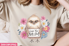 Love you mom PNG, Cute Animals Mothers Day Clipart PNG Product Image 3