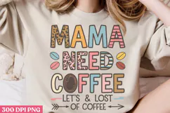 Mama needs coffee PNG, Retro Mother Sublimation PNG Product Image 3